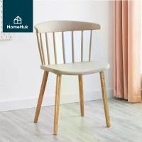 ราคา HomeHuk เก้าอี้กินข้าว ขาเหล็กลายไม้ เก้าอี้ เก้าอี้ทำงาน เก้าอี้มินิมอล เก้าอี้นั่ง เก้าอี้พลาสติกพนักพิง เก้าอี้นั่งเล่น เก้าอี้คาเฟ่ PP Low Spindle Back Dining Chair with Wood Metal Legs (172954486