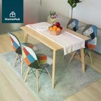 ราคา HomeHuk เก้าอี้กินข้าว เบาะผ้า พนังพิงกลางหลังหุ้มผ้า ต่อผ้า ปะผ้า ขาไม้สีบีช รองรับน้ำหนัก 120 kg Patchwork Fabric Modern Dining Chair with Beech Wood Legs (1729544891287243685)