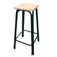 ราคา เก้าอี้ เก้าอี้บาร์เหล็ก ขาคู่สีดำ (มี 3 ขนาด 18-24-30 นิ้ว) ไม้ยางพารา โดนน้ำได้ เก้าอี้หน้าไม้ stoolchair chair (1731950415067186960)