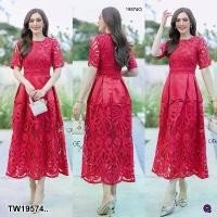 ราคา Garden Clothes ชุดเดรส MAXI เดรสยาวลูกไม้ แต่งสลับ .. สีแดง (1732218848869190335)