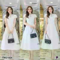 ราคา Garden Clothes ชุดเดรส MAXI เดรสยาวผ้าซาติน เนื้อหนา แขนสั้น .. สีขาว (1732218712490150591)