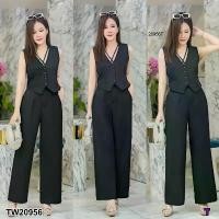 ราคา Garden Clothes ชุดเซ็ท SET #สาวอวบ 2 ชิ้น เสื้อกั๊กกับกางเกงขายาว .. สีดำ (1732218767473806015)