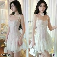 ราคา Garden Clothes ชุดเดรส เดรสสั้นลูกไม้สายเดี่ยวมีดอกไม้ประดับ .. สีขาว (1732218727434259135)