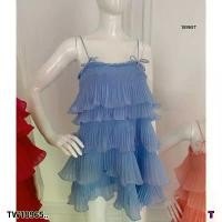 ราคา Garden Clothes ชุดเดรส เดรสสายเดี่ยวสั้น อัดพลีท ระบายชั้น .. สีฟ้า (1732225630343367359)