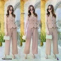 ราคา Garden Clothes ชุดเซ็ท SET 2 ชิ้น #สาวอวบ เสื้อกั๊ก คอวี + กางเกงขายาว .. สีน้ำตาล (1732218758688508607)
