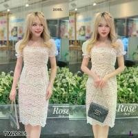 ราคา Garden Clothes ชุดเดรส เดรสแขน ผ้าแก้ว แต่งกระดุมหน้า .. สีขาว (1732225635824274111)