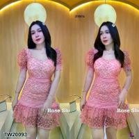ราคา Garden Clothes ชุดเดรส เดรส ผ้าลูกไม้ แต่งแถบ แขนตุ๊กตา .. สีชมพู (1732225613062572735)