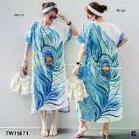 ราคา Garden Clothes ชุดเดรส เดรสยาว คอกลมแขนสโสฟ หน้าสั้นหลังยาว .. สีลาย 3 (1732218740865796799)