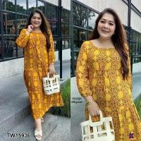 ราคา Garden Clothes ชุดเดรส เดรส #BIGSIZE โบฮีเมี่ยนลายพิมแขนยาว#A23-1 (1732225663390485183)