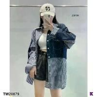 ราคา Garden Clothes เสื้อเชิ้ต & เบลาส์ เสื้อเชิ้ตทูโทน คอตตอนกับยีนส์ .. สียีนส์ (1732218738963286719)