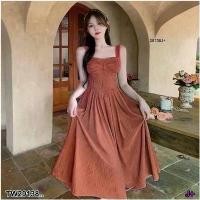 ราคา Garden Clothes ชุดเดรส MAXI DRESS เดรสยาว จับจีบ กระโปรงเอวจับจีบรอบ สีส้มอิฐ (1732225637703322303)