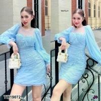 ราคา Garden Clothes ชุดเดรส มินิเดรส คอกลม แขนยาว .. สีฟ้า (1732225627806010047)