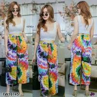 ราคา Garden Clothes ชุดเซ็ท SET #สาวอวบ 2 ชิ้น เสื้อสายเดี่ยวคอเหลี่ยม + กางเกงขายาวพิมพ์ลาย .. สีม่วง (1732225637619894975)
