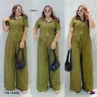 ราคา Garden Clothes ชุดเซ็ท SET #BIGSIZE 2 ชิ้น เสื้อผ่าหน้า + กางเกงขายาว .. สีเขียวขี้ม้า (1732225599451466431)