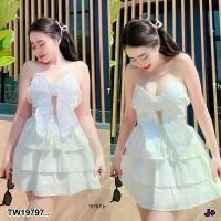 ราคา Garden Clothes ชุดเซ็ท SET 2 ชิ้น เกาะอกโบว์ใหญ่ + กระโปรงสั้น .. สีขาว (1732218726414977727)