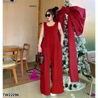 ราคา Garden Clothes ชุดจั๊มสูท จั้มสูทขายาว แขนกุด ทรงปล่อย สีแดง (1732218764495063743)