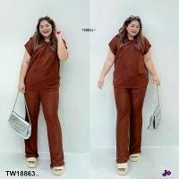 ราคา Garden Clothes ชุดเซ็ท SET #BIGSIZE 2 ชิ้น เสื้อยืด + กางเกงขาม้า .. สีน้ำตาล (1732225615504837311)
