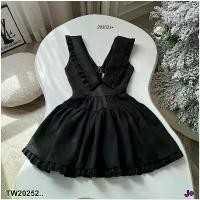 ราคา Garden Clothes ชุดเดรส เดรสสั้นคอบัวระบายรอบ แต่งช่วงอกคาด .. สีดำ (1732218758089837247)