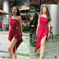 ราคา Garden Clothes ชุดเดรส เดรสยาวทรงปาดไหล่ สายเดี่ยวไหล่เดียว สีแดง (1732225649001794239)