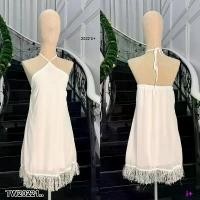 ราคา Garden Clothes ชุดเดรส เดรสสั้นชีฟองแต่งชายฟรุ้งฟริ้ง .. สีขาว (1732225632214682303)