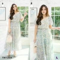 ราคา Garden Clothes ชุดเดรส เดรสยาว #สาวอวบ แขนตุ๊กตาผ้าชีฟองลายดอก สีชมพู (1732218724047293119)