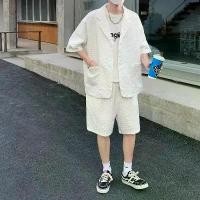 ราคา เสื้อเบลเซอร์แขนสั้นลำลองและกางเกงขาสั้นทรงหลวม ชุดสองชิ้น สูทลายสก๊อตวินเทจ สำหรับผู้ชาย สไตล์เกาหลีสุดเท่ เหมาะสำหรับฤดูร้อน [COD] h m s snaps clothes (1731896875608344102)