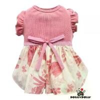 ราคา ◈Pet clothes -Doggydolly เสื้อผ้าแฟชั่น น้องหมาน้องแมว ชุดกระโปรง แขนกุด สีชมพูอมแดง ลายใบไม้ ขนาดไซส์ 1-9โล D897❋ (1732141999586247934)