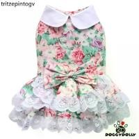 ราคา ✺Pet clothes -Doggydolly เสื้อผ้าแฟชั่น น้องหมาน้องแมว ชุดกระโปรงแขนกุด ลายกุหลาบ สีชมพู ขนาดไซส์ 1-9โล D877♞ (1731803015457179351)