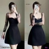 ราคา Garden Clothes ชุดเดรส เดรสสั้นเกาะอก แขนมุ้ง .. สีดำ (1732225630024731327)