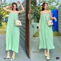 ราคา Garden Clothes ชุดเดรส มินิเดรสสายเดี่ยวอัดพลีททั้งชุด .. สีเขียว (1732225635942238911)