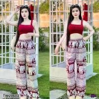 ราคา Garden Clothes ชุดเซ็ท SET 2 ชิ้น เสื้อกล้ามแบบครอป + กางเกงคาร์โก้ช้าง กางเกงช้าง .. สีแดง (1732218711873522367)