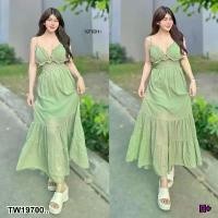 ราคา Garden Clothes ชุดเดรส เดรสยาว สายเดี่ยว กระโปรงแต่งระบาย .. สีเขียวอ่อน (1732218712613161663)