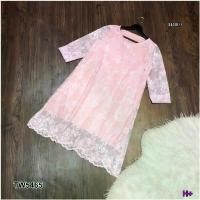 ราคา Garden Clothes ชุดเดรส เดรสลูกไม้ #สาวอวบ แขนสามส่วนแต่งซีทรู สีชมพูหวาน (1732225636074687167)
