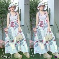 ราคา Garden Clothes ชุดเดรส แม็กซี่เดรสคล้องคอลายไพ่ #5/2 สีขาว (1732225626218007231)