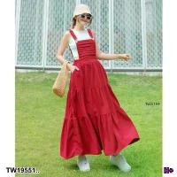 ราคา Garden Clothes ชุดจั๊มสูท เอี๊ยมกระโปรงยาว จับจีบอกหน้า .. สีแดง (1732225616525626047)