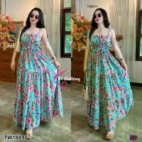 ราคา Garden Clothes ชุดเดรส เดรสสายเดี่ยวยาว ลายดอกไม้ สีฟ้า (1732225635463563967)