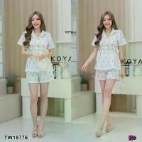 ราคา Garden Clothes ชุดเซ็ท SET 2 ชิ้น เสื้อ + กางเกง เสื้อโบว์ผูกเอว + กางเกงขาสั้น ลายดอก .. สีขาว (1732225614861863615)