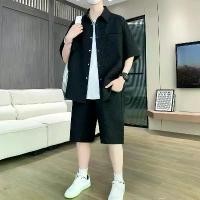 ราคา ชุดเสื้อเชิ้ตแขนสั้น ทรงหลวม สไตล์ฤดูร้อน สำหรับผู้ชาย เสื้อเชิ้ตสองชิ้นลำลองและอินเทรนด์ กางเกงขาสั้นคาร์โก้ มี COD h m s snaps clothes (1731896951957980710)