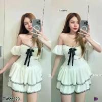 ราคา Garden Clothes ชุดเซ็ท SET 2 ชิ้น เสื้อ แขนตุ๊กตา + กระโปรงชั้น .. สีขาว (1732218710923512511)