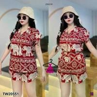 ราคา Garden Clothes ชุดเซ็ท SET 2 ชิ้น เสื้อเชิ้ตแขนเบิ้ลลายช้าง + กางเกงขาสั้นลายช้าง เสื้อสงกรานต์ กางเกงช้าง สีแดง (1732218743200844479)