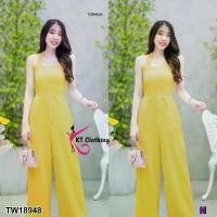 ราคา Garden Clothes ชุดจั๊มสูท JUMPSUIT จั้มสูทขายาว สายคล้องคอ สีพื้น สีเหลือง (1732225626141002431)