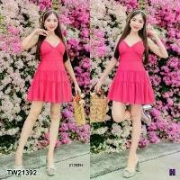 ราคา Garden Clothes ชุดเดรส มินิเดรส สายเดี่ยว สายโบว์ผูกด้านหลัง กระโปรงระบายเล็ก 3 ชั้น .. สีบานเย็น (1732218767538817727)