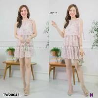 ราคา Garden Clothes ชุดเดรส เดรสลายดอกไม้ ระบายชั้นๆ ผ้าชีฟอง .. สีชมพู (1732218725516282559)
