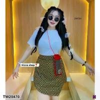 ราคา Garden Clothes ชุดเซ็ท SET 2 ชิ้น เสื้อยืดสีขาว + กระโปรงผ้าถุง .. สีกรมท่า (1732218765005261503)