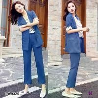 ราคา Garden Clothes ชุดเซ็ท SET 3 ชิ้น เสื้อสูท + สายเดี่ยวลายจุด+ กางเกงขายาว สีฟ้าเข้ม (1732225589163625151)