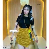 ราคา Garden Clothes ชุดเซ็ท SET 2 ชิ้น เสื้อยืดแขนสั้น สีดำ + กระโปรงผ้าถุง .. สีเหลือง (1732218745058659007)