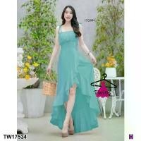ราคา Garden Clothes ชุดเดรส แม็กซี่เดรสสายเดี่ยวระบายหางปลา สีเขียวมิ้นท์ (1732218712477633215)