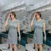 ราคา Garden Clothes ชุดเดรส เดรสแต่งระบายผ้าแก้ว แขนกุด .. สีเทา (1732225598223583935)