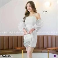 ราคา Garden Clothes ชุดเดรส เดรสแขนผ้าแก้ว แต่งโบว์แขน .. สีขาว (1732218806677899967)