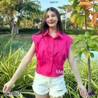 ราคา Garden Clothes เสื้อเชิ้ต & เบลาส์ เสื้อเชิ้ต คอปก แขนกุด .. สีบานเย็น (1732225641610119871)